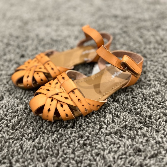 Cat & Jack Shoes Little Girls Brown Leather Sandals Size 1 Poshmark